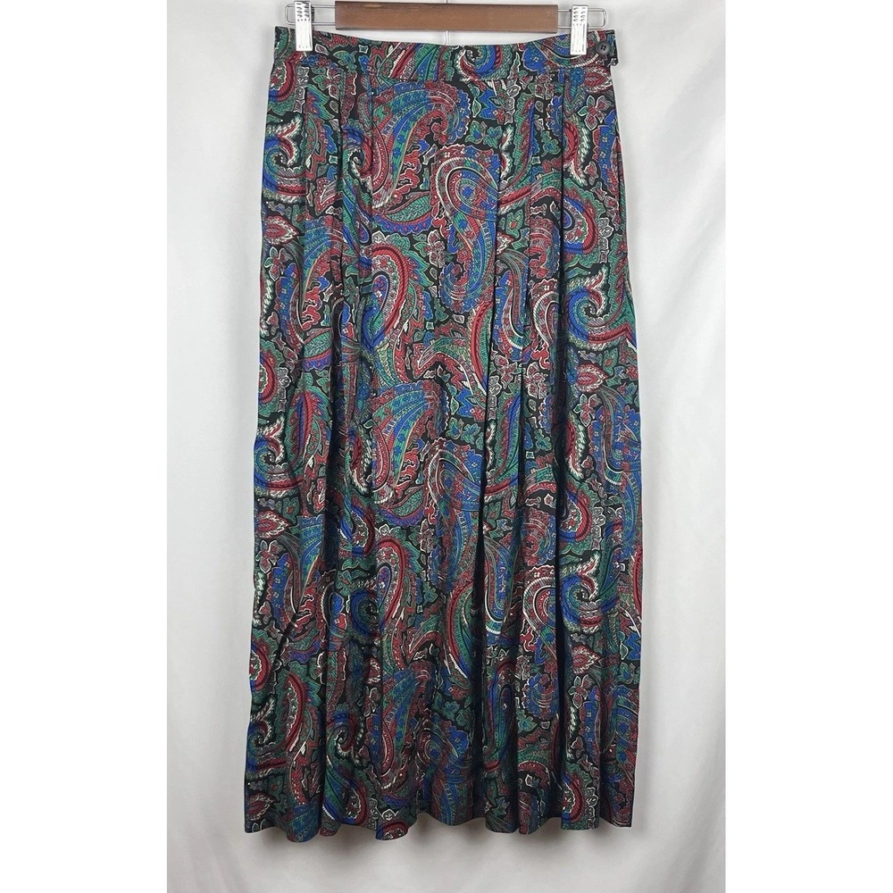 Vintage Pendleton Sophisticates Paisley Maxi Skirt w/ Pockets 80s 90s Size 8‎